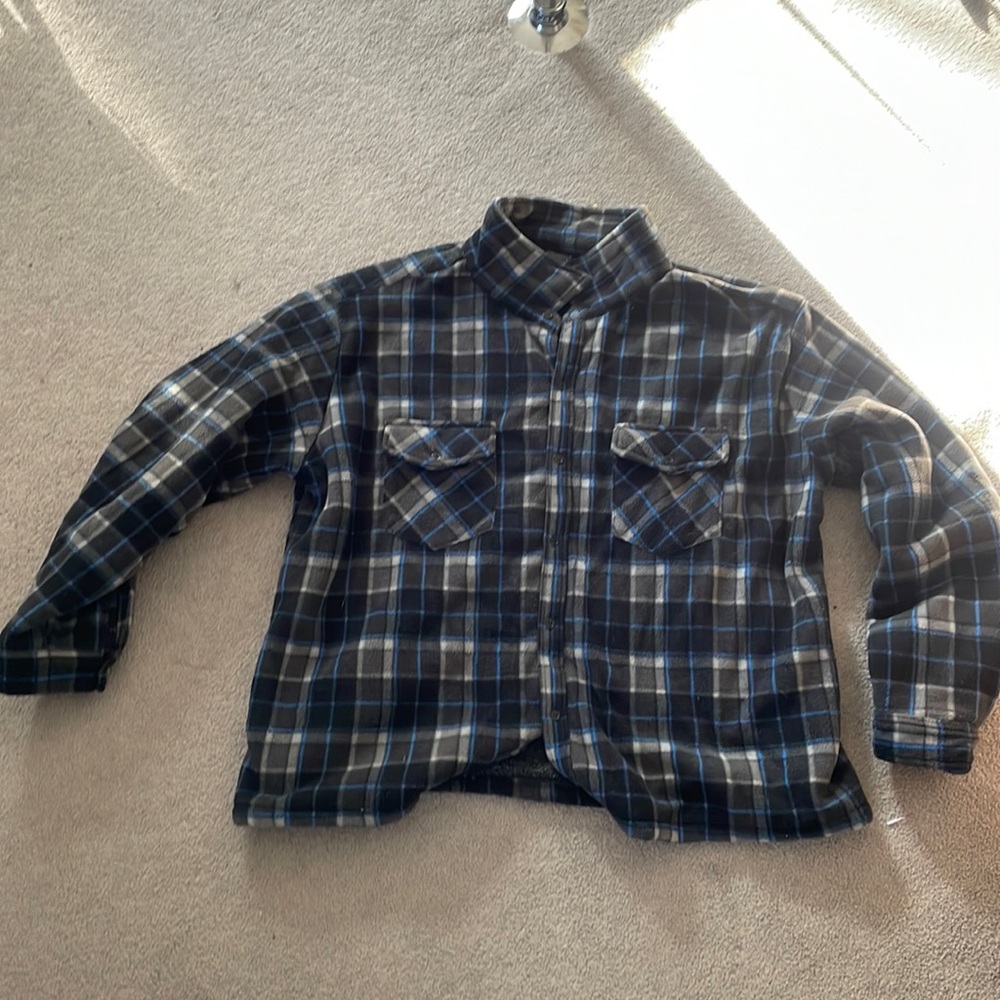 Fleecy Button Down Flannel Shirt